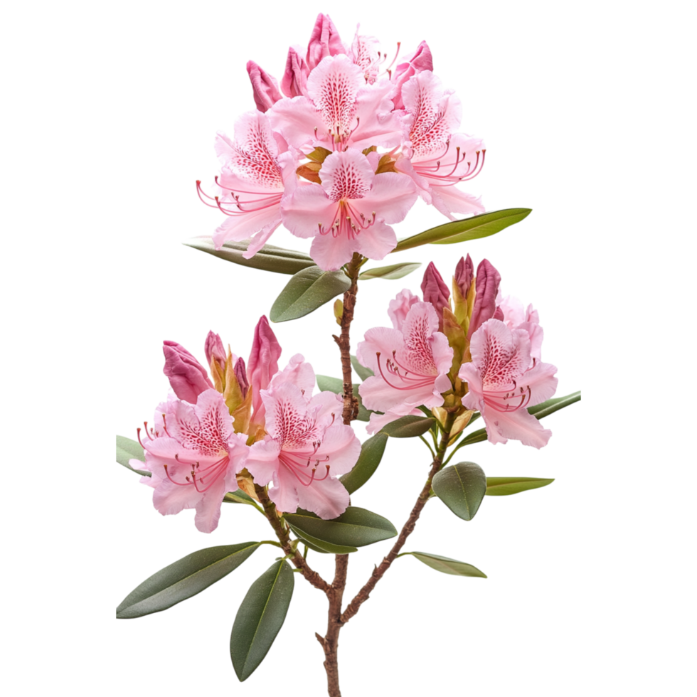Beautiful pink rhododendron flower blossom blooming floral plant image png