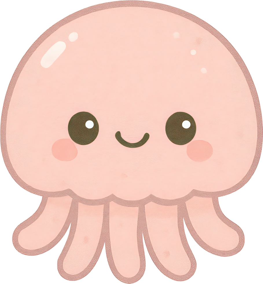 Whimsical and cute pink jellyfish png