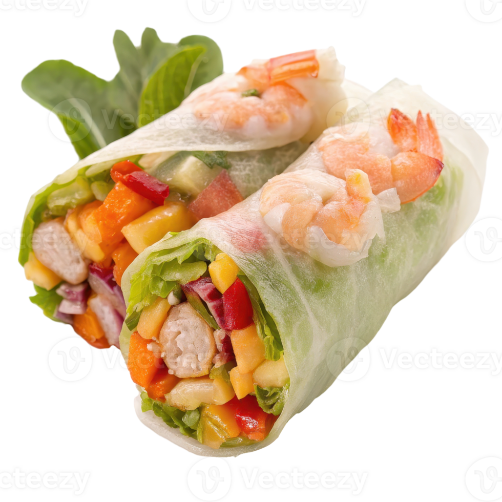 Fresh Spring Roll with Vegetables and Shrimp png
