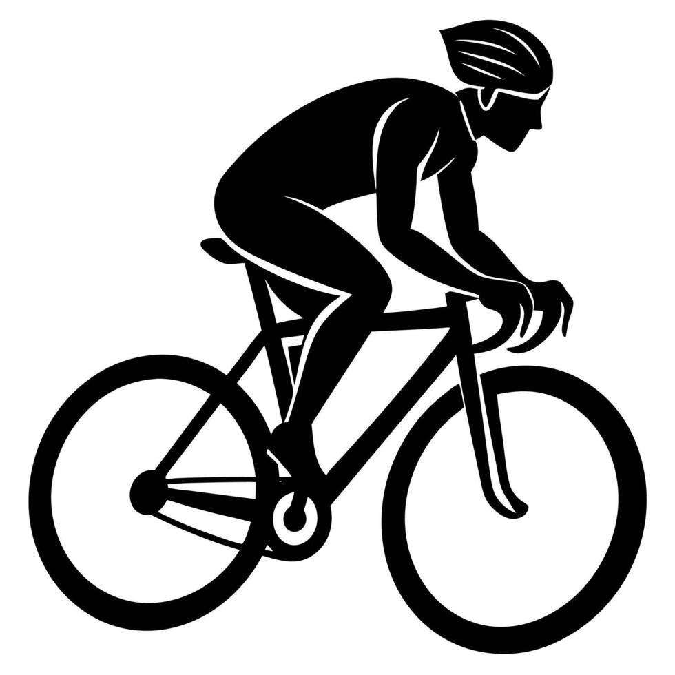 A silhouette of a cyclist on a bike vector