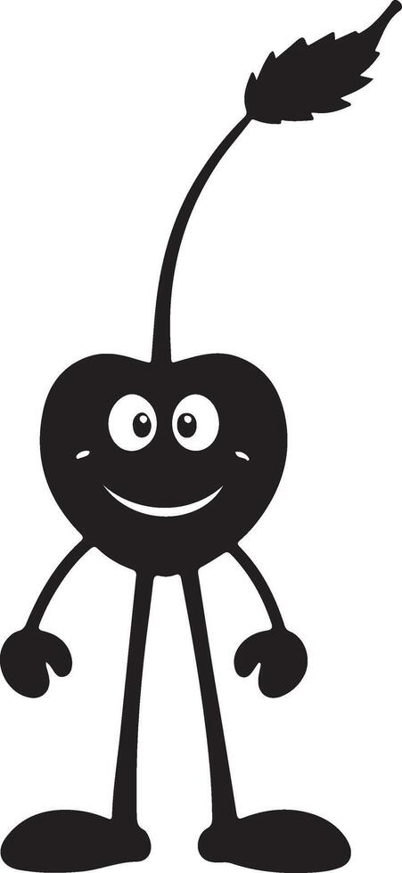 A black cartoon character with a feather on its head vector