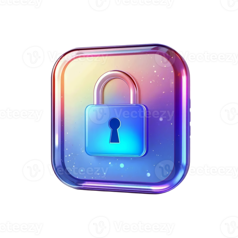 Secure App Icon with Gradient Glass Effect png