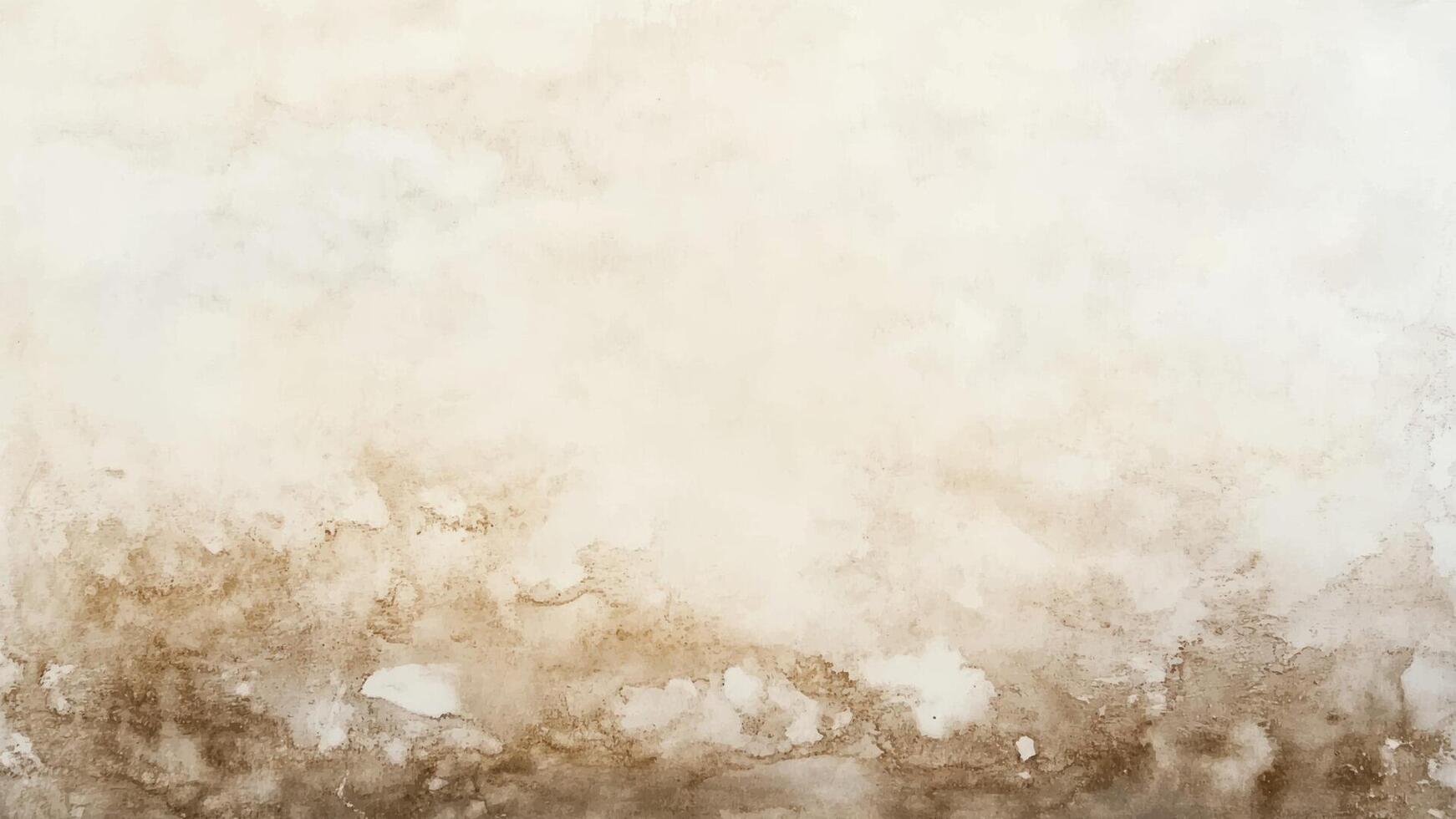 Stylish abstract watercolor background with a horizontal layout. Hand-drawn brush strokes and splatter texture blend in soft brown khaki pastel tones for a delicate, artistic touch vector