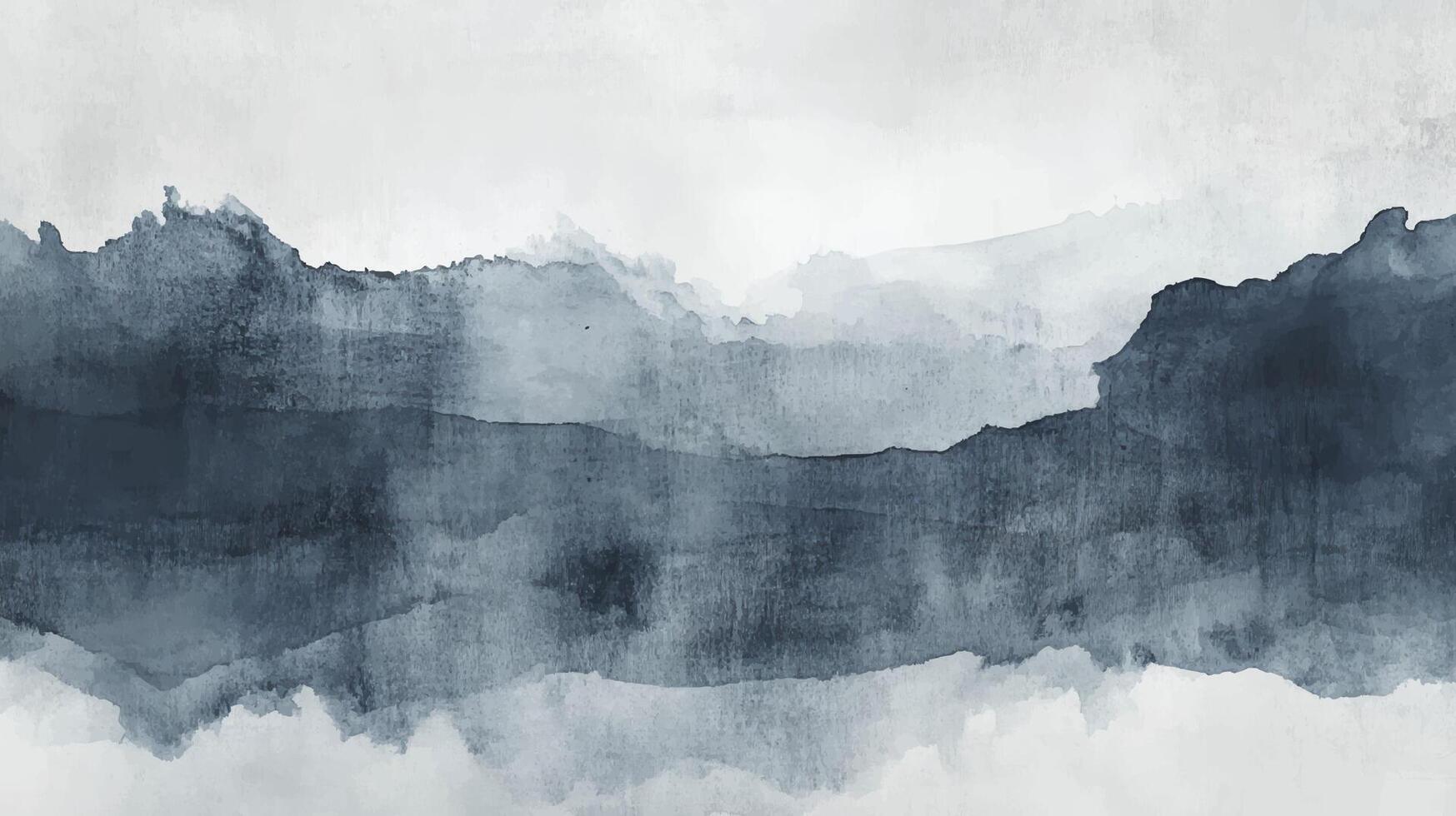 Minimalist abstract watercolor backdrop in blue and grey tones. Ideal for graphic design projects, presentations, and banners with a clean, artistic feel vector