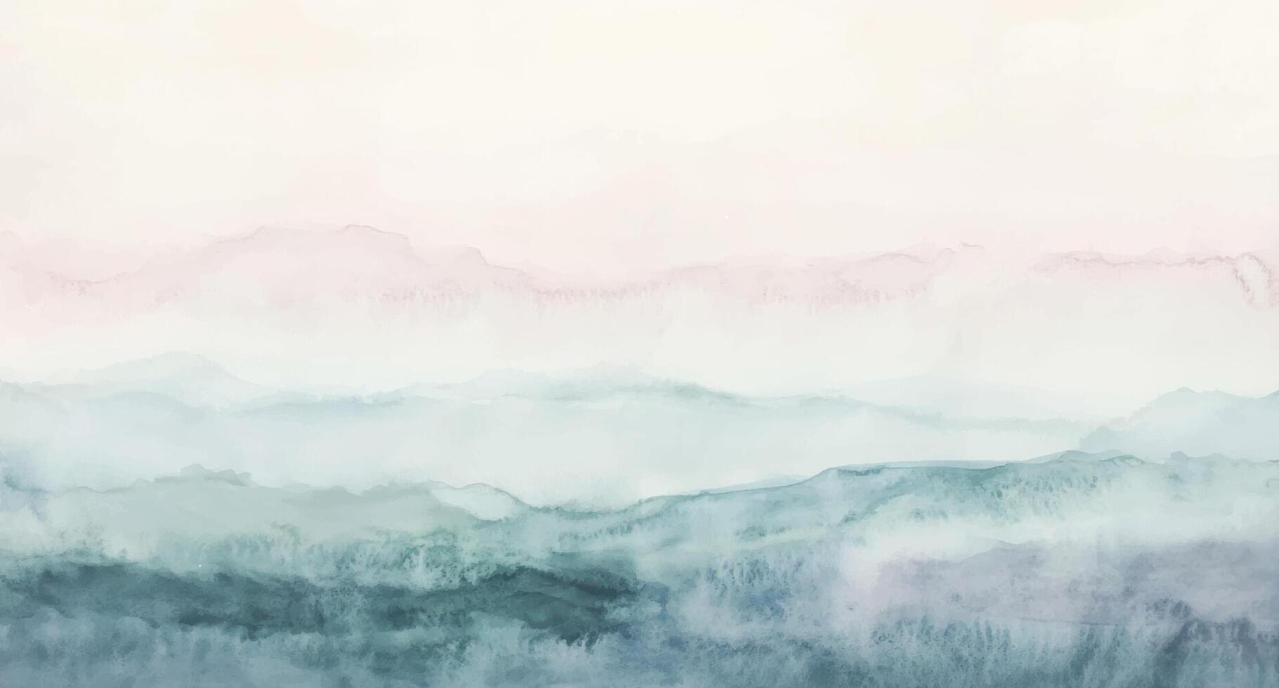 Stylish abstract watercolor background with a horizontal layout. Hand-drawn brush strokes and splatter texture blend in soft green pastel tones for a delicate, artistic touch vector