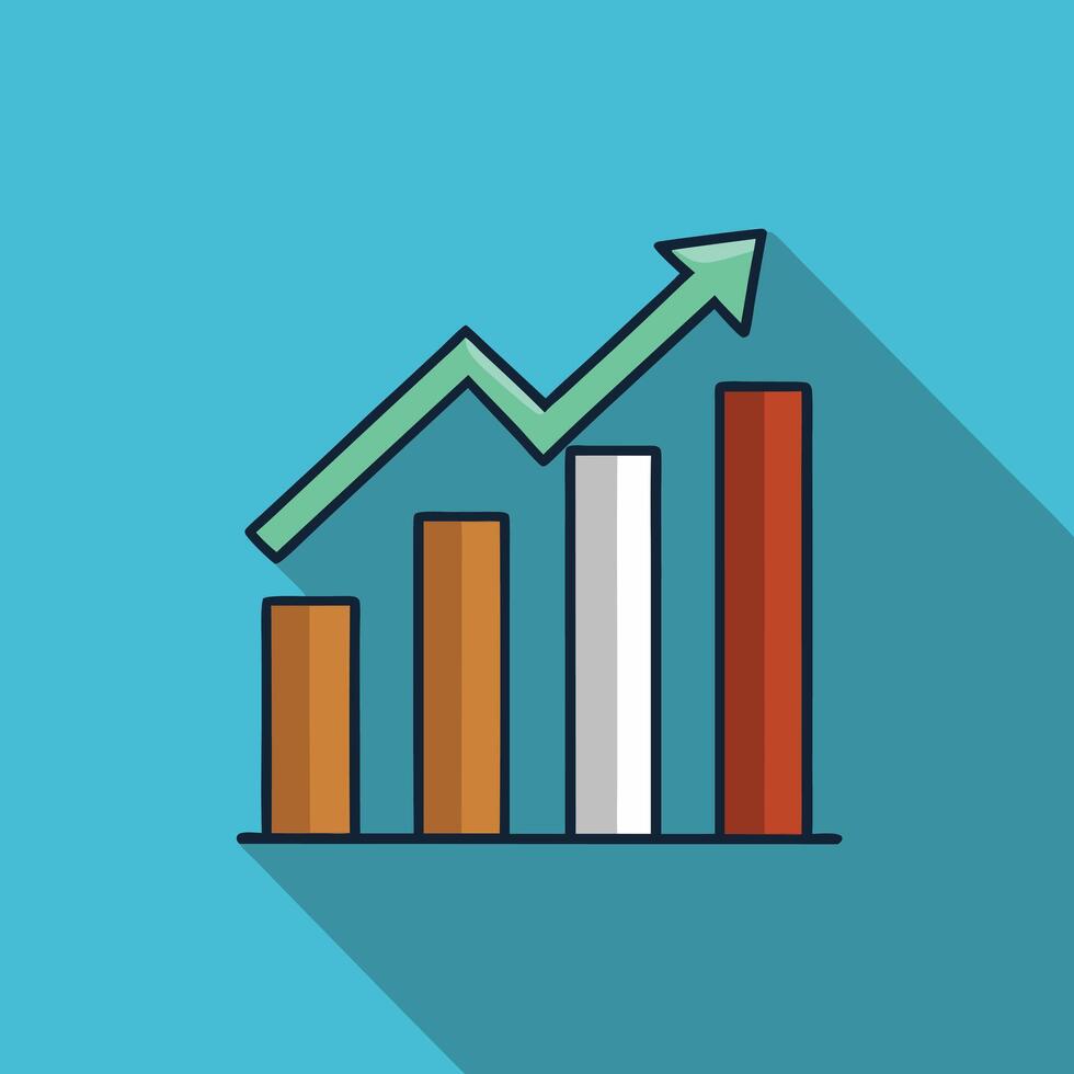 Business Growth Chart Showing Increasing Profits and Revenue Over Time vector