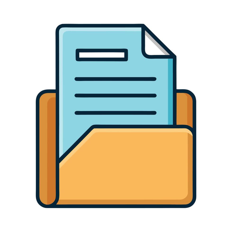 Digital Document Storage in Folder Icon Illustration Graphic Design vector