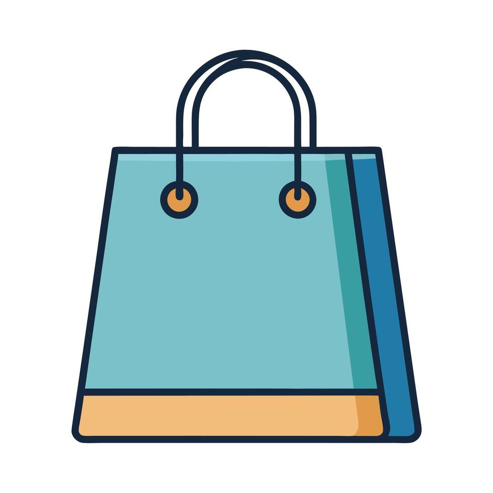 A teal and orange shopping bag icon illustration design element for online stores e commerce websites and retail applications vector