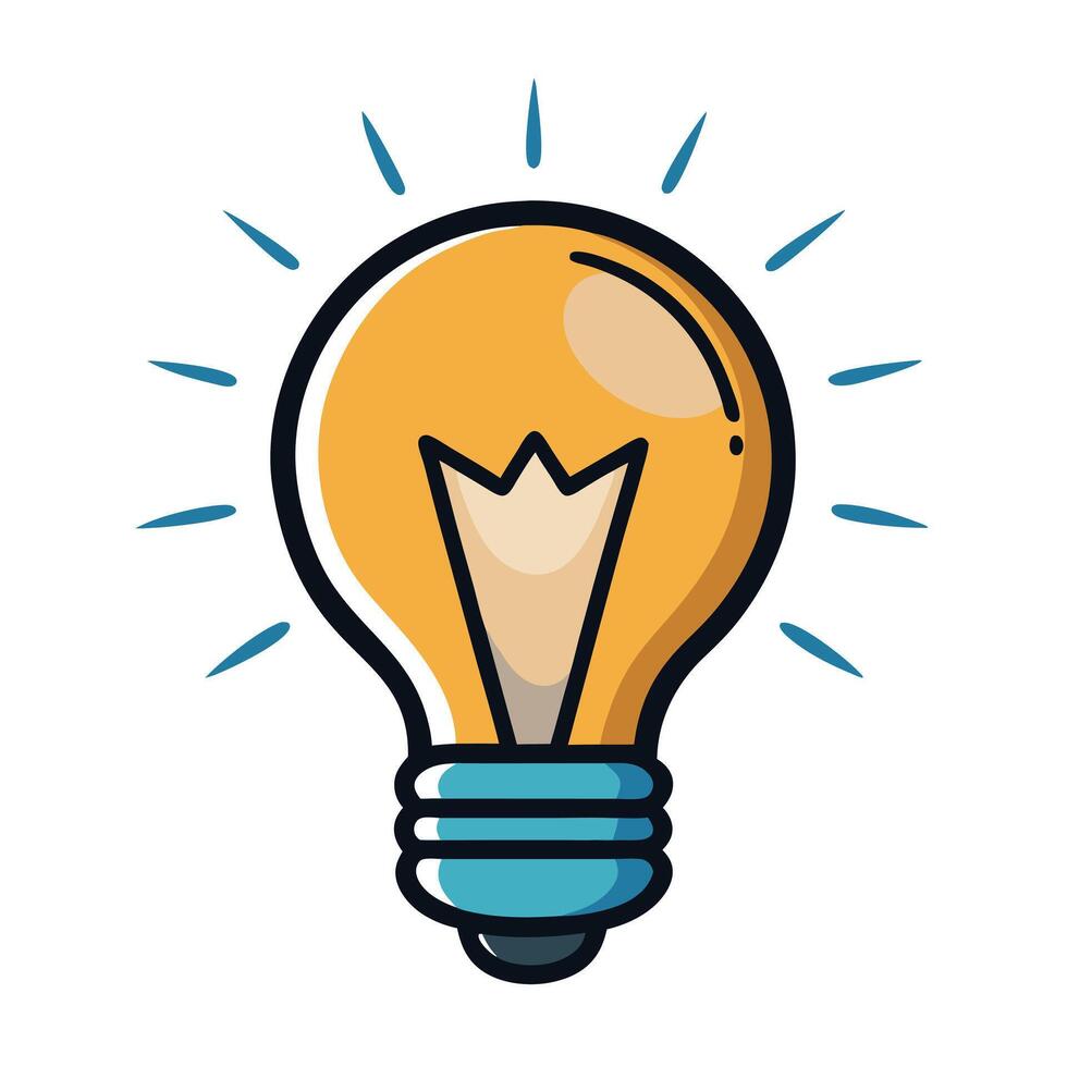 Bright Idea Lightbulb Illumination Inspiration Creativity Concept Illustration vector