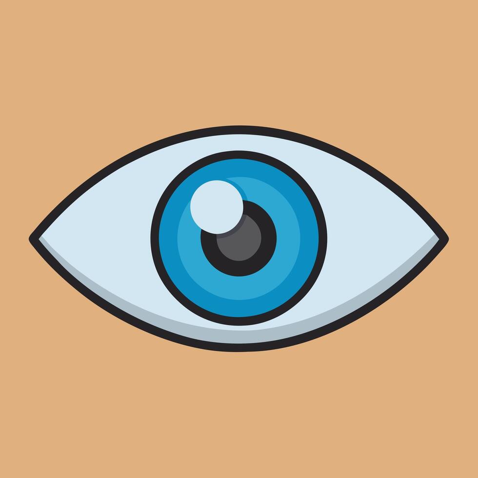 A Single Blue Eye Illustration Graphic Design Vision Optics Ophthalmology Healthcare Medical vector