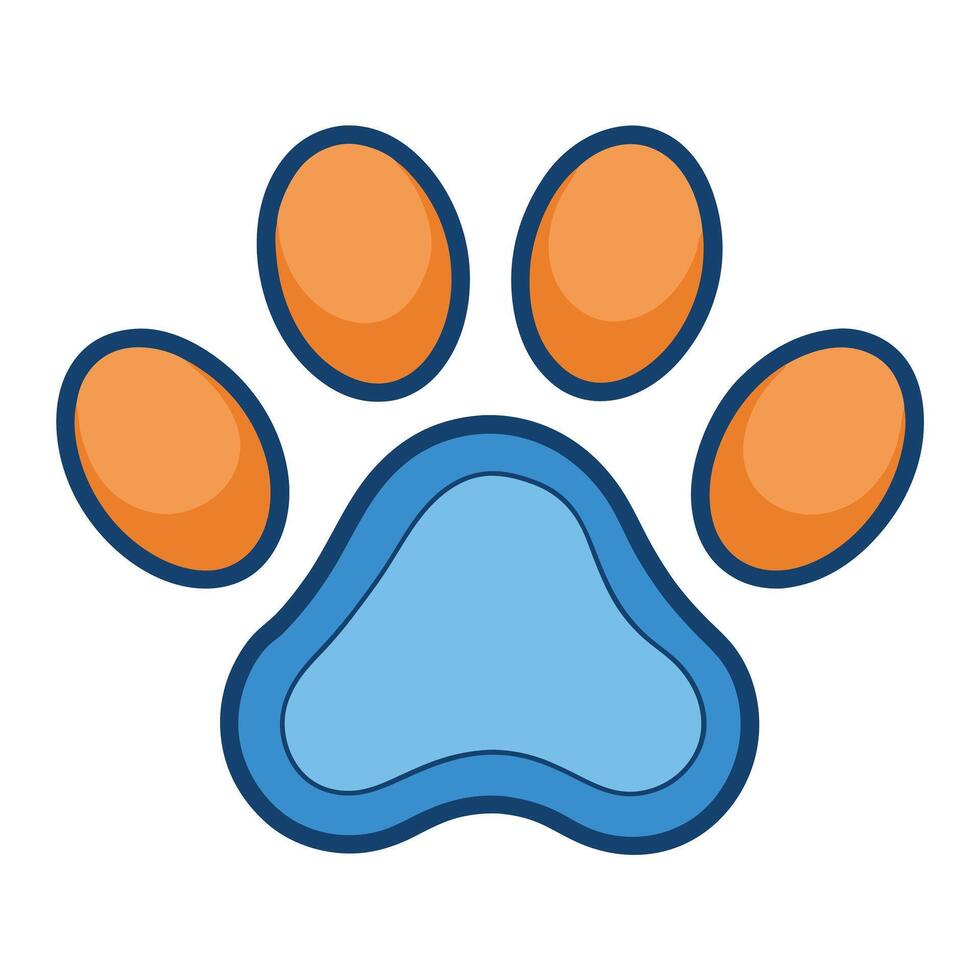 Cute Cartoon Animal Paw Print Illustration Design Graphic Image vector