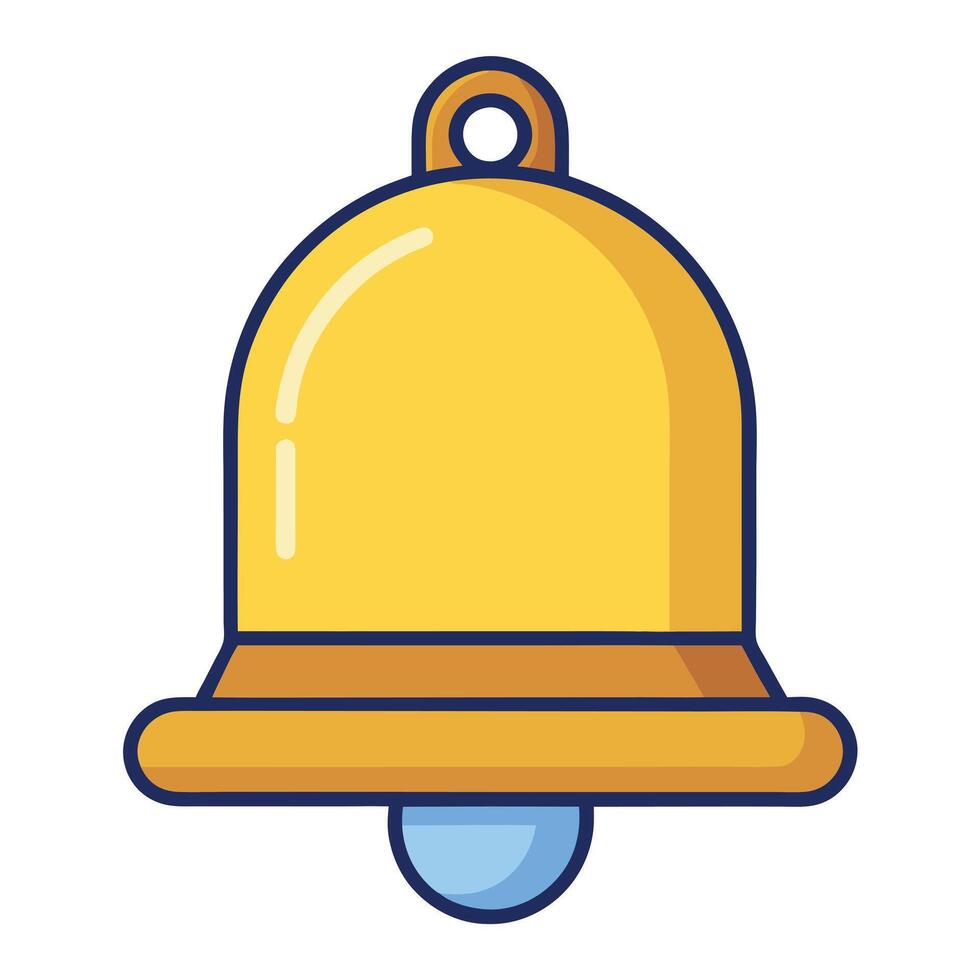 A Vibrant Yellow Bell Icon Illustration for Notification Alerts and Signals vector