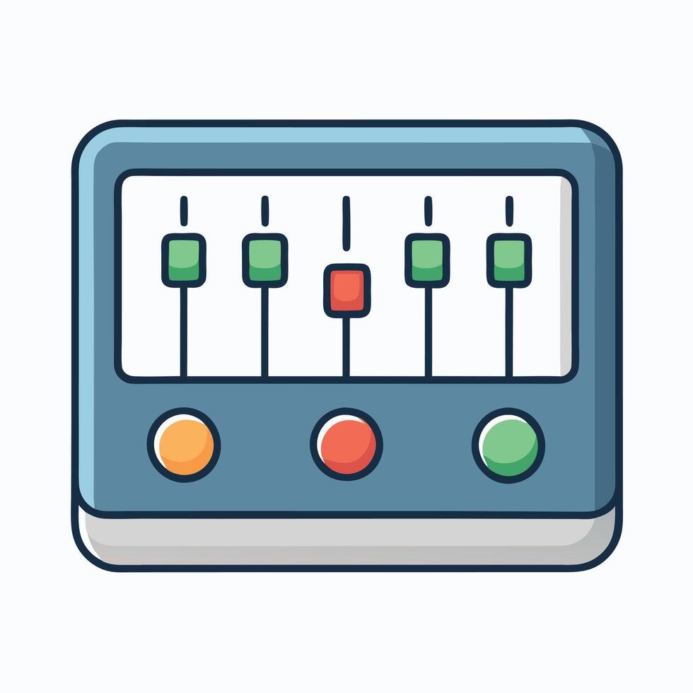 Audio Mixer Control Panel Interface Graphic Design Illustration vector