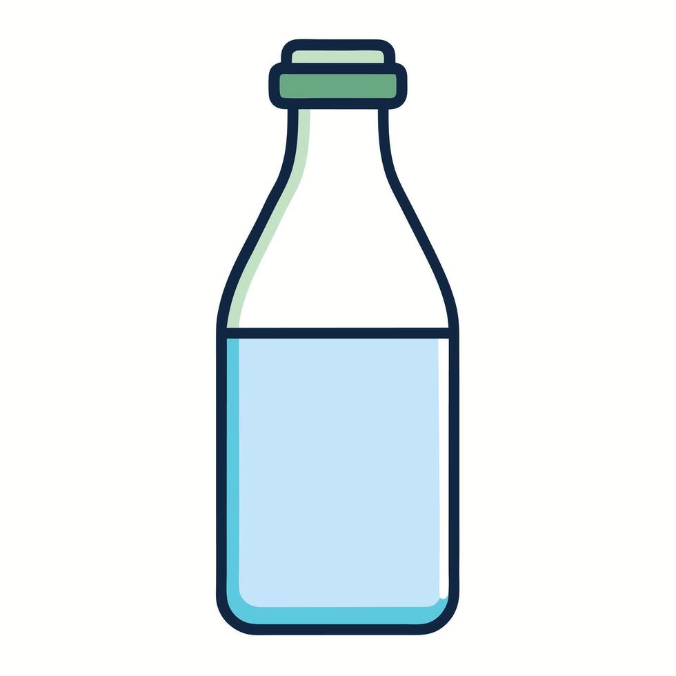 A Glass Bottle Filled with Refreshing Cool Water for Hydration vector