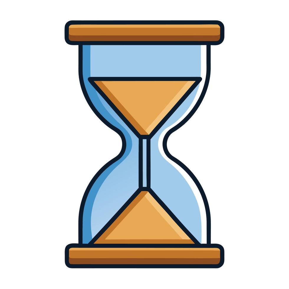 Classic Hourglass Sand Timer Representing Time Management and Deadline Concepts vector