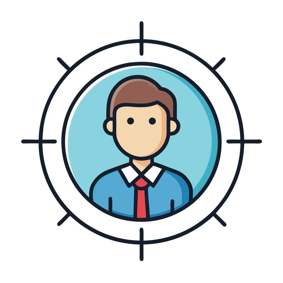 Targeting a Business Professional Illustration Graphic Design Icon Person Avatar vector