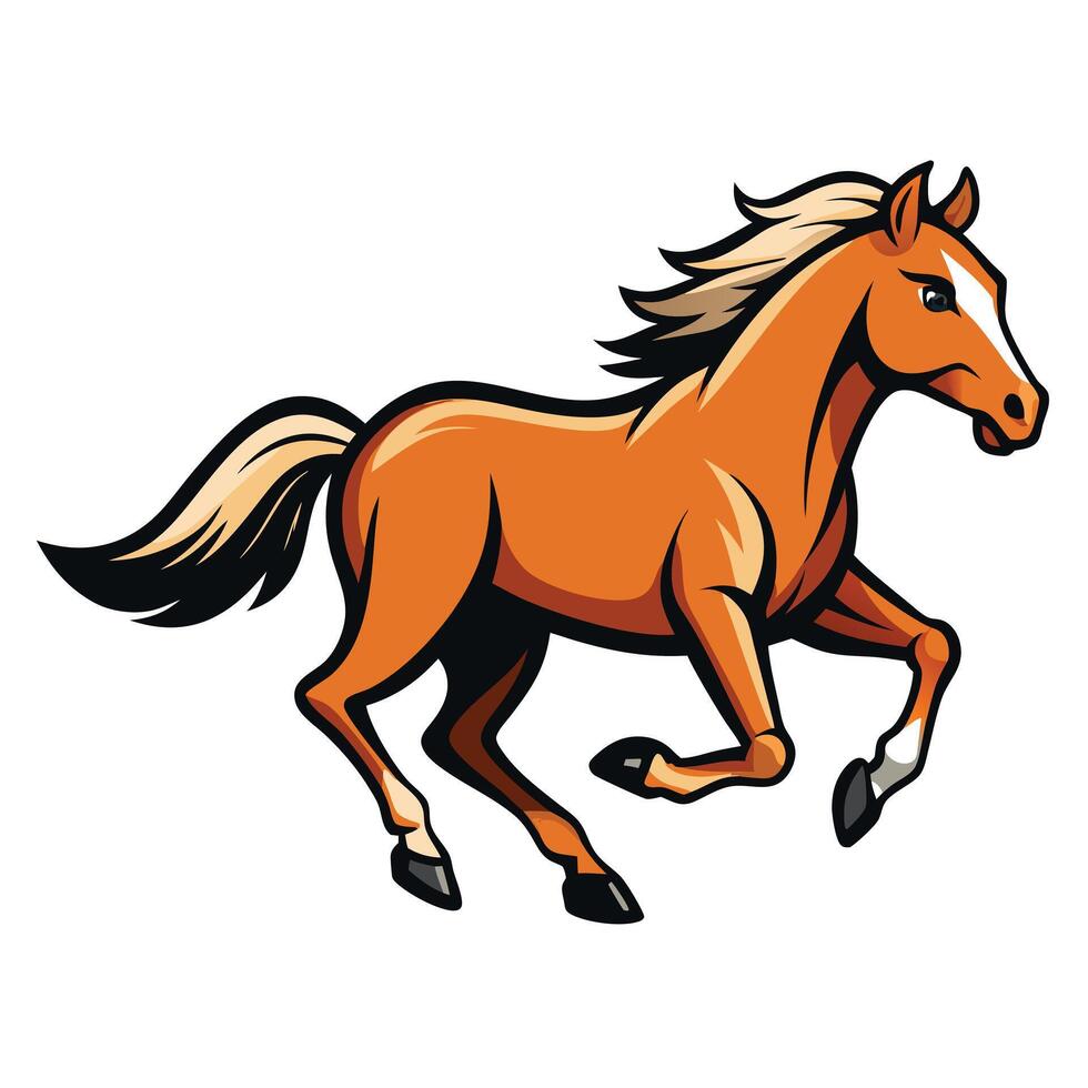 A Stunning Image of a Chestnut Horse Galloping Gracefully vector