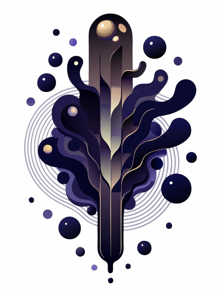 A captivating abstract image with layered shapes and gradients creating a sense of depth and visual intrigue vector