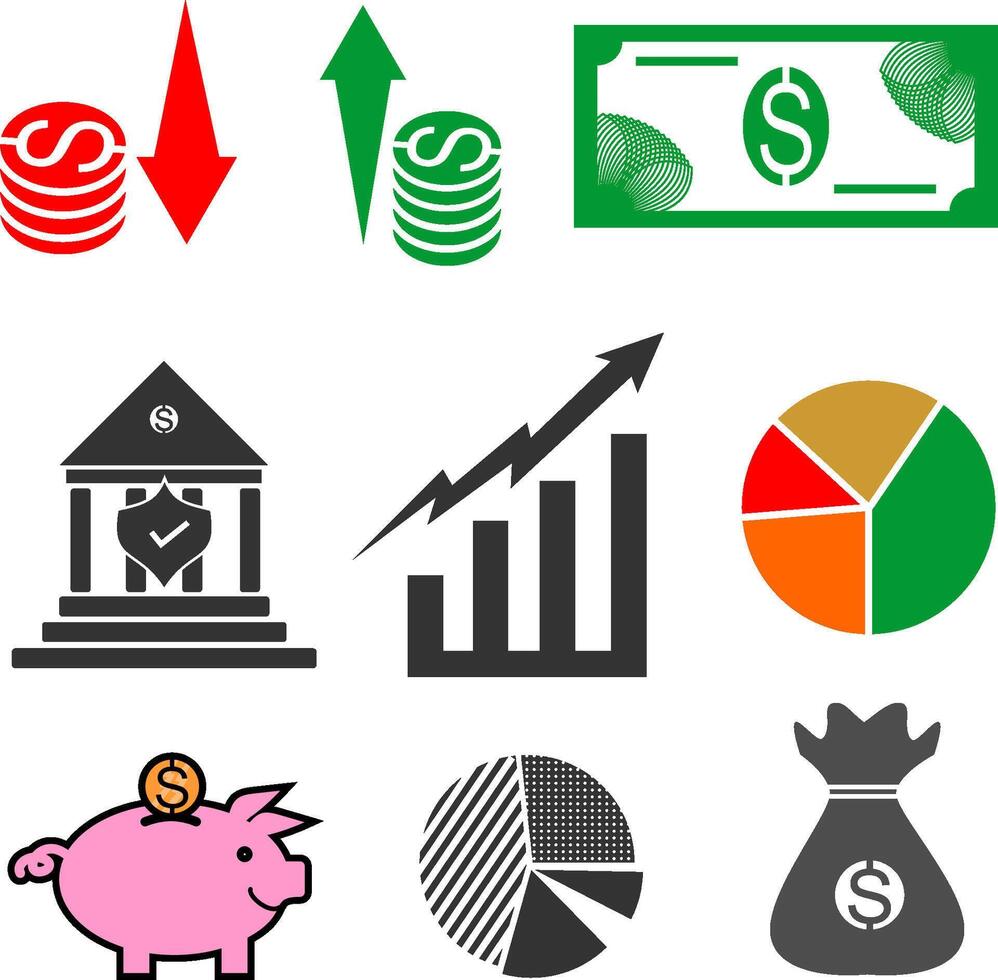 Finance and Investment Symbols vector