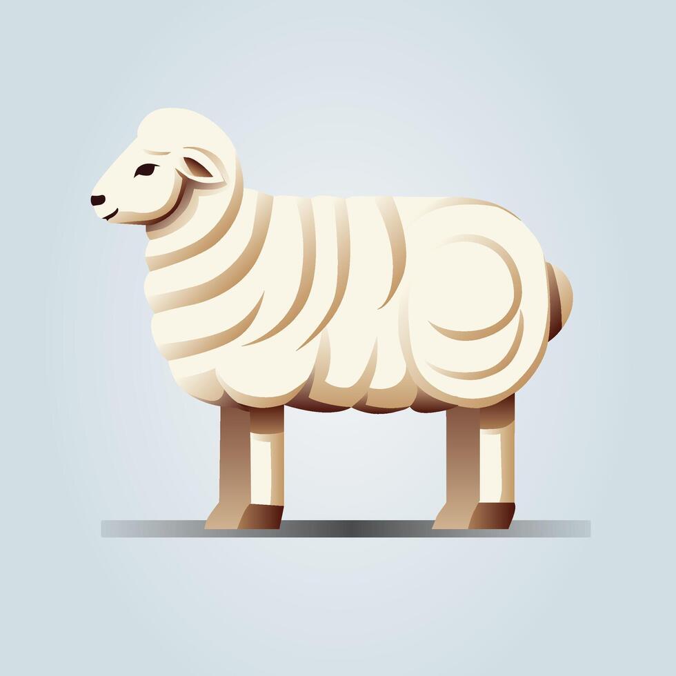 Stylized Flat Wool Sheep Illustration vector