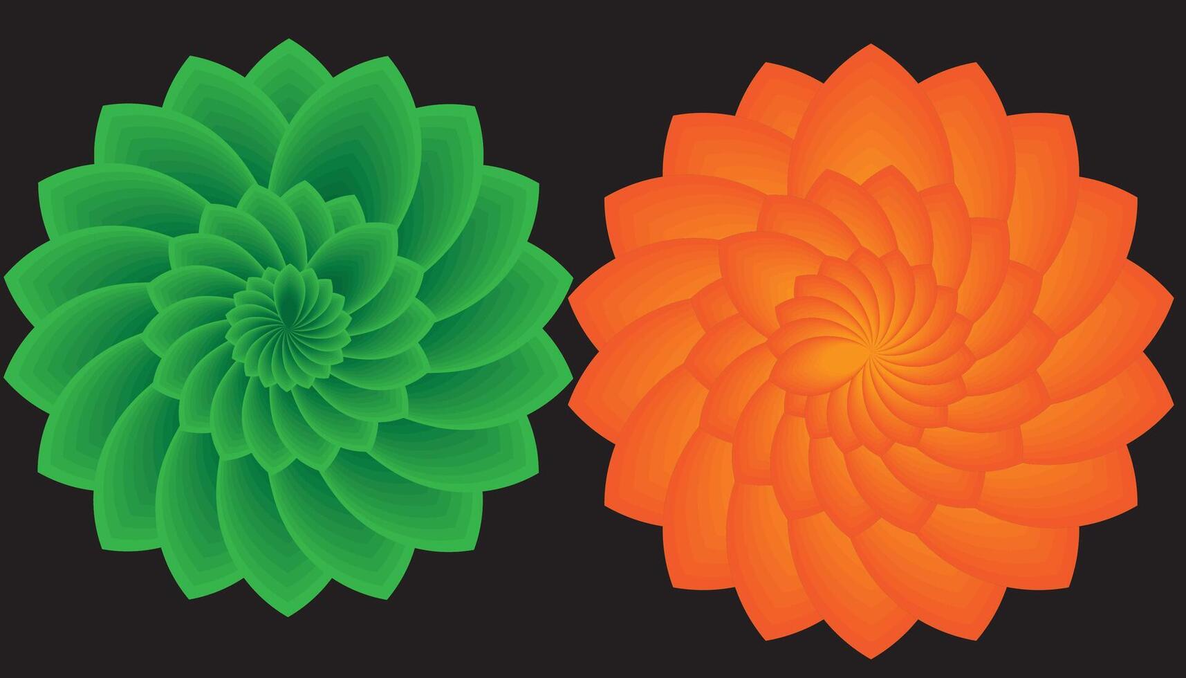 red green and yellow flower mandala design black background vector