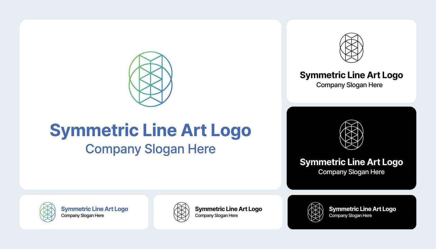 Symmetric Line Art Logo Clean and Balanced Geometric Designs vector