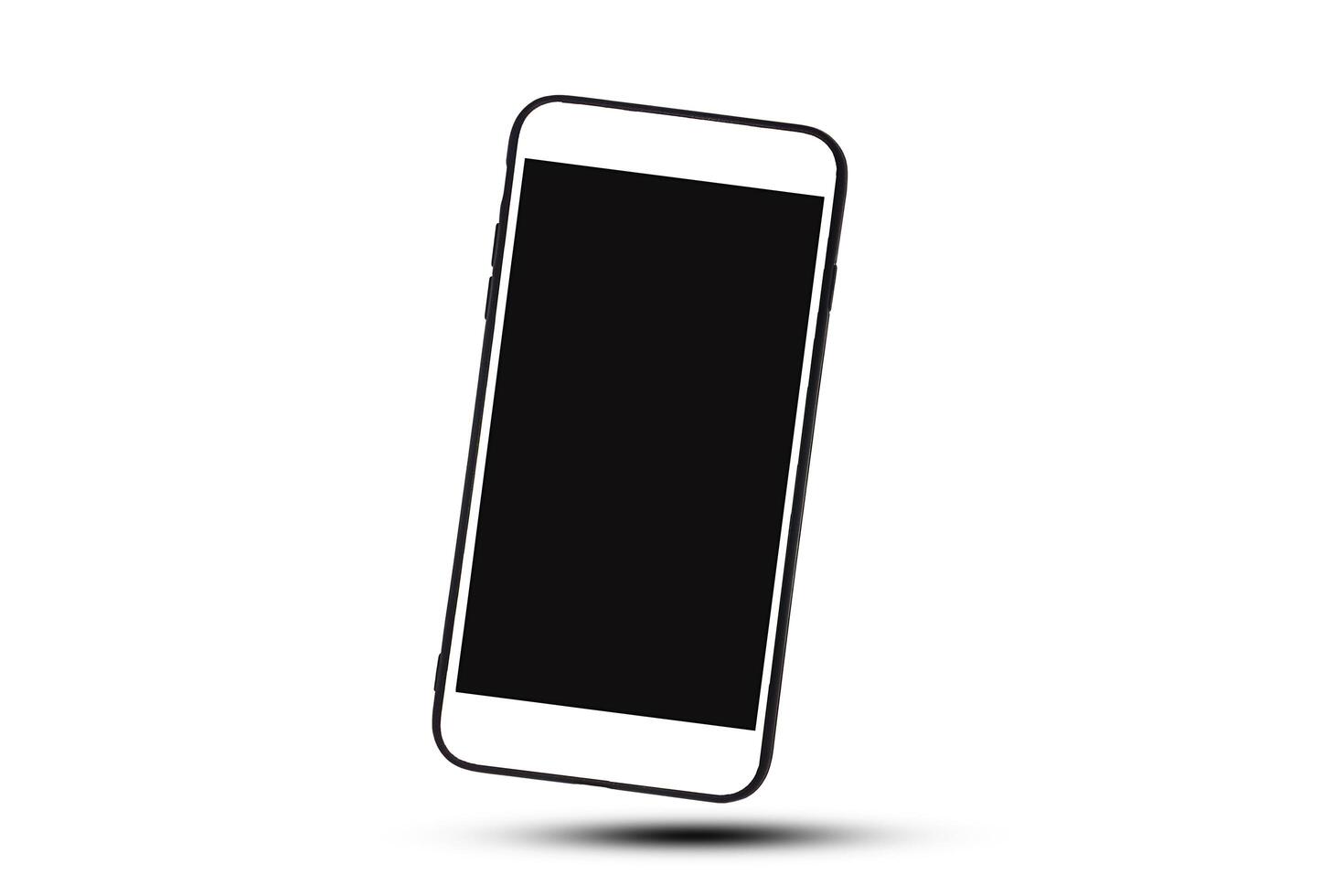 White mobile smart phone on white background photo