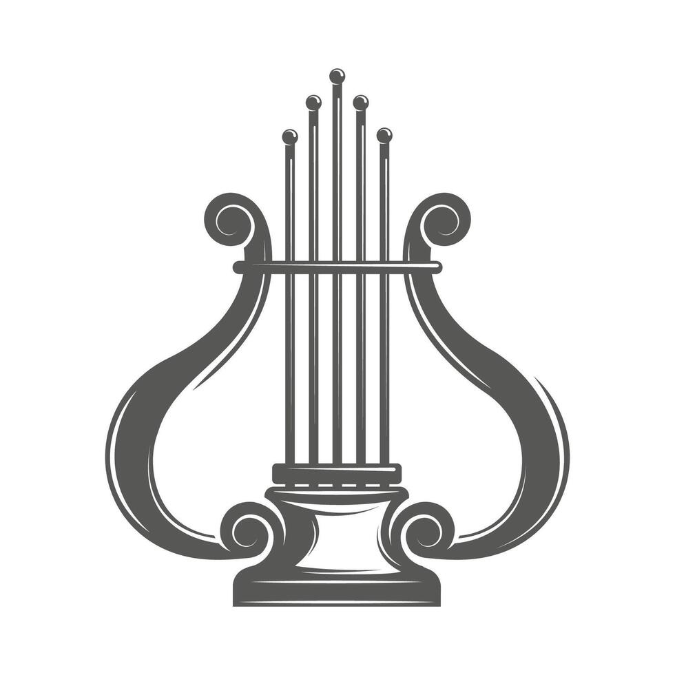 Vintage musical harp vector