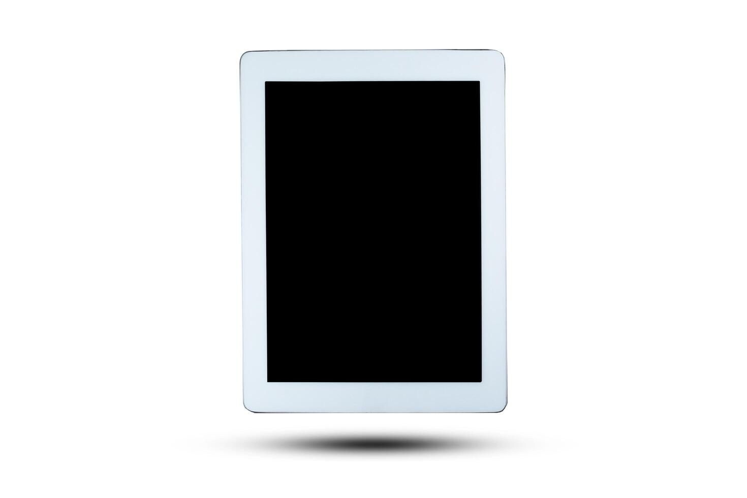 White tablet technology object design on white background photo