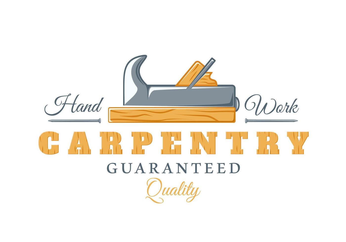 Carpentry logo vintage vector