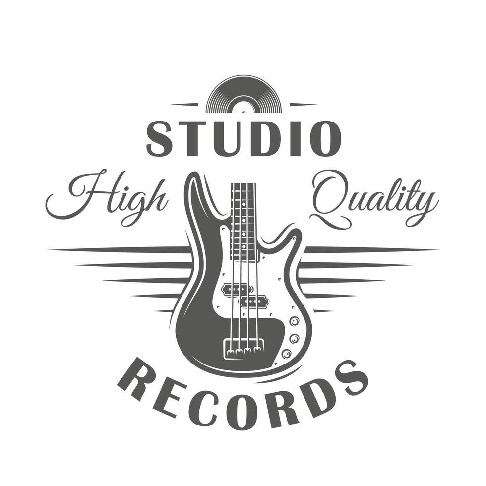 Music guitar logo isolated on white vector