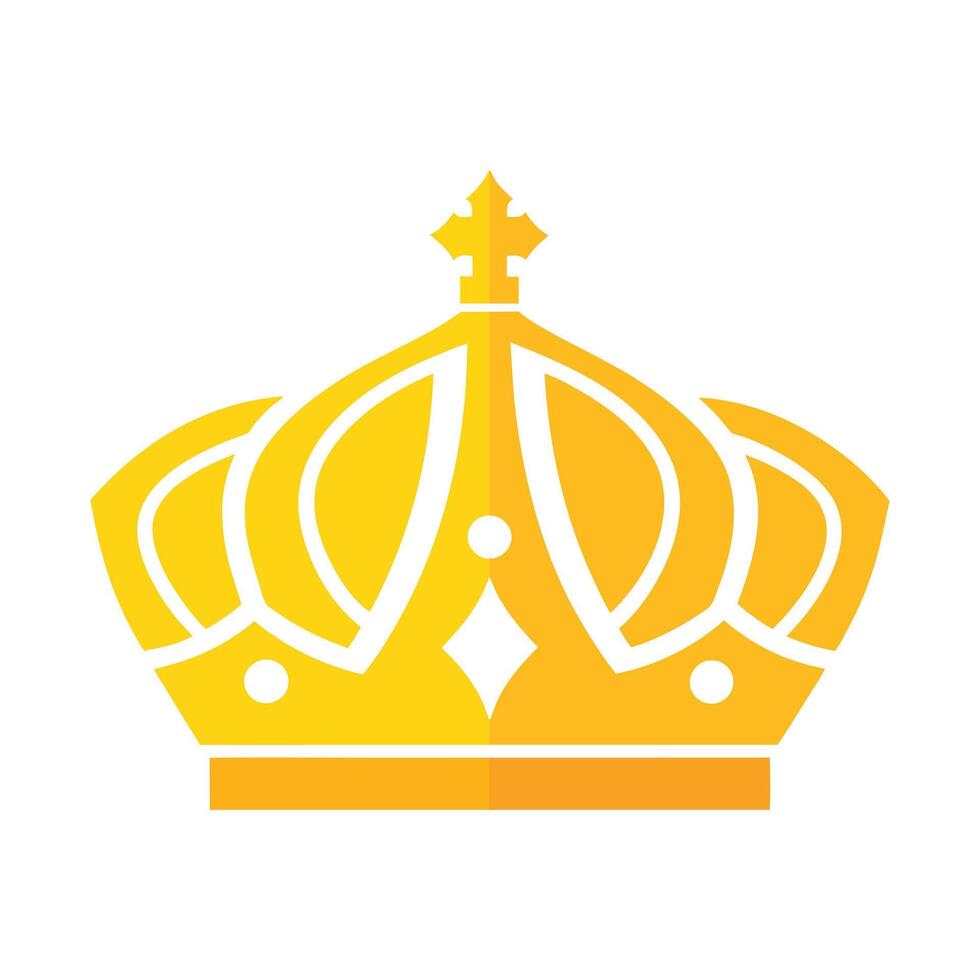 Classic Gold Crown Icon, Ideal for Luxury Designs. Golden Crown Silhouette, Perfect for Elegant Branding. vector