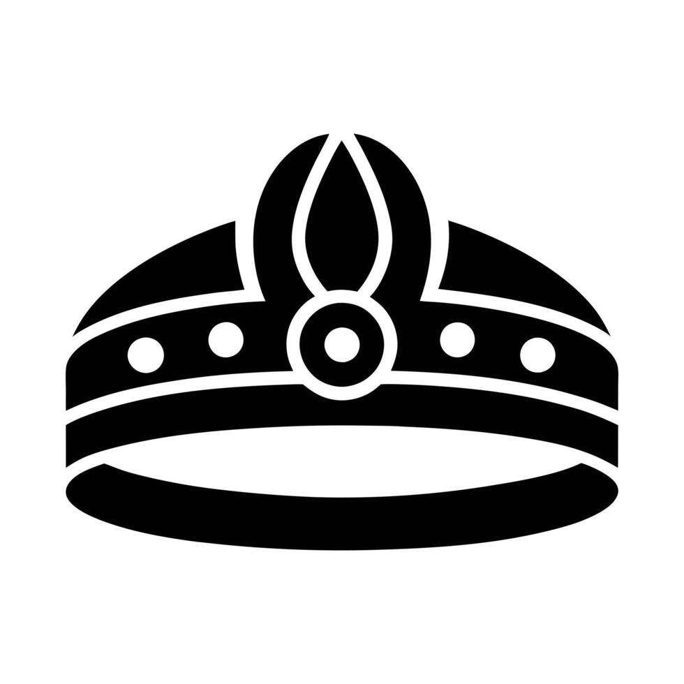 Luxury Crown Icon, Elegant Black Silhouette for Branding. Classic Crown Silhouette, Black and White Regal Icon. vector