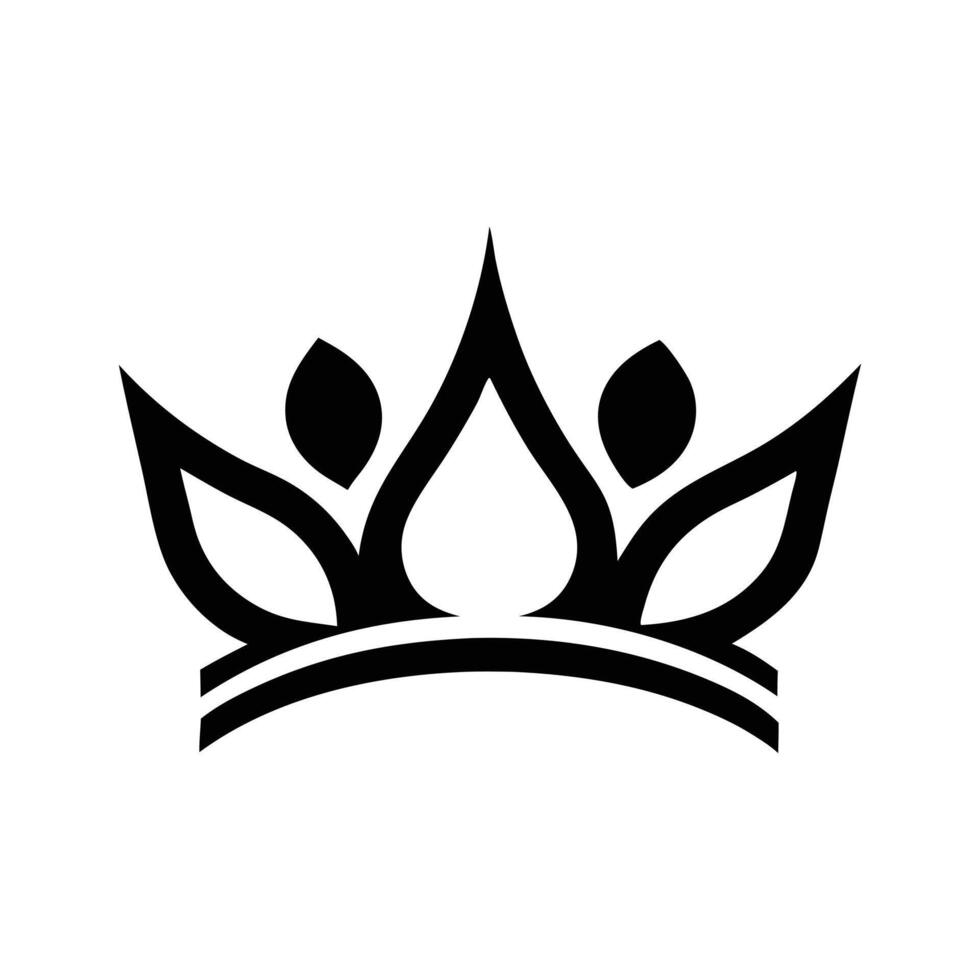 Elegant Black Crown Silhouette, Perfect for Luxury Branding. Simple Black Crown Icon, Minimalist Royalty Symbol. vector