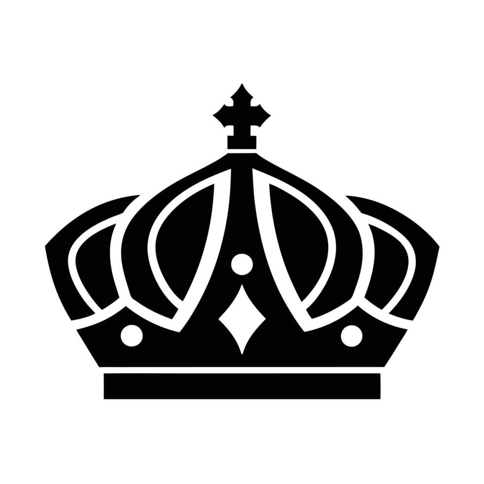Black Crown Symbol, Power and Royalty in a Simple Design. Royal Black Crown Silhouette, Perfect for Premium Logos. vector