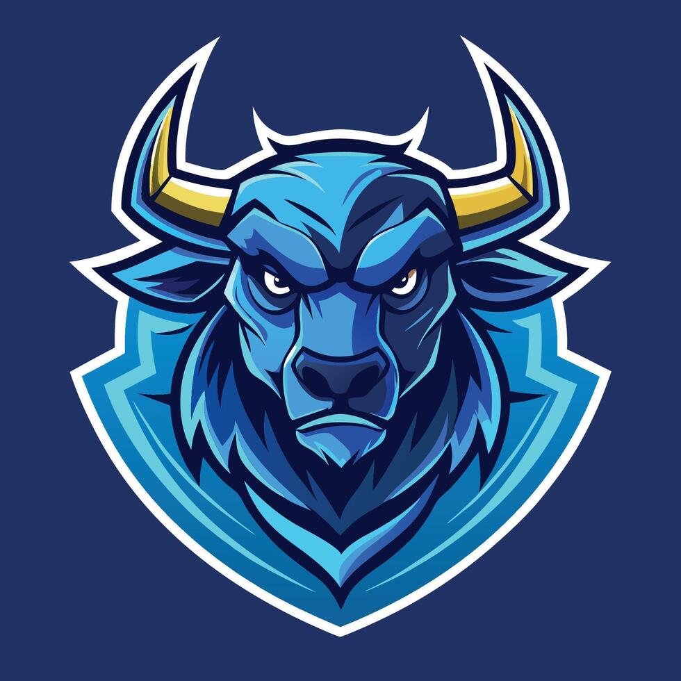 Fierce Blue Bull E sports Team Logo Inspiration vector
