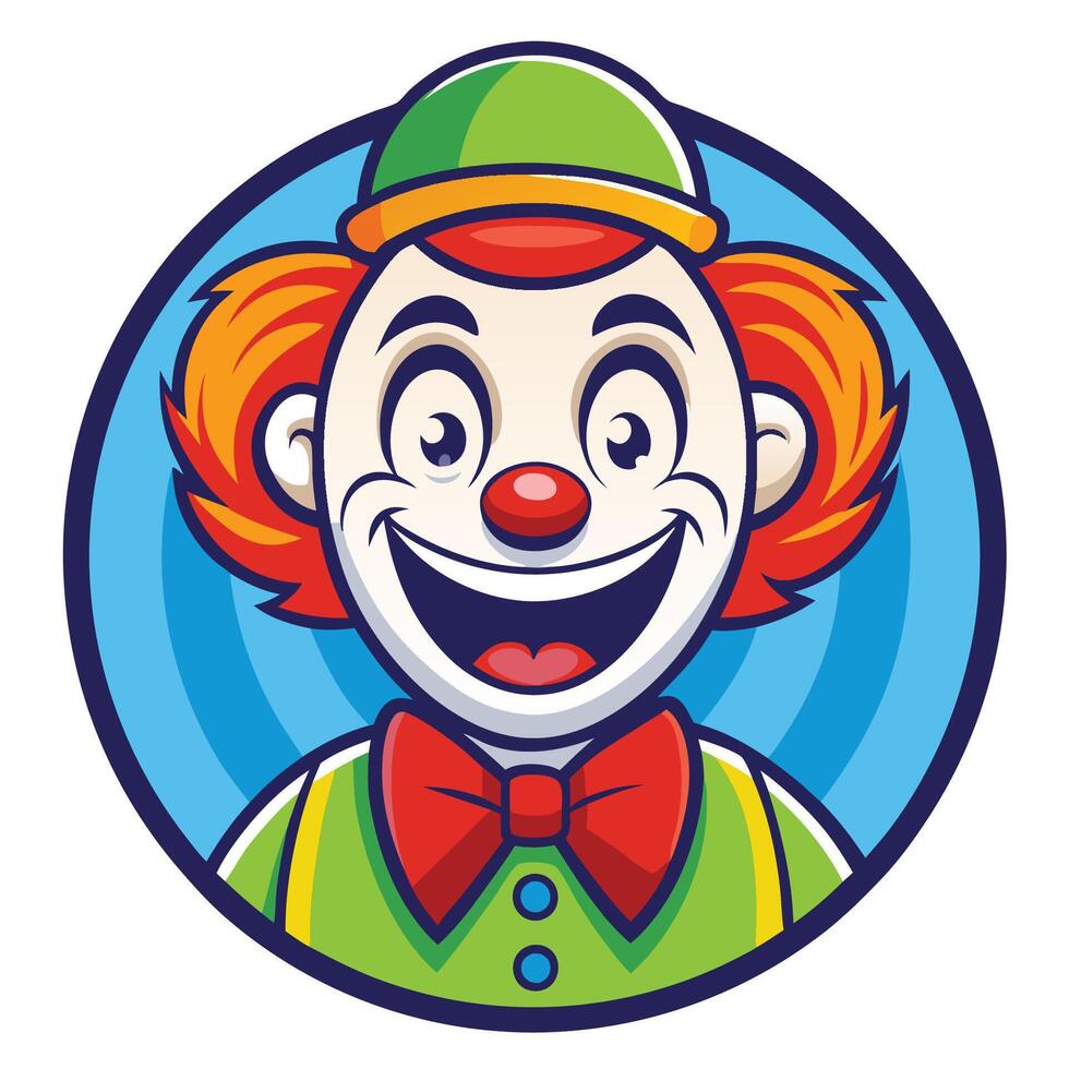 Cheerful Clown Character Mascot Driving a Red Car Illustration vector