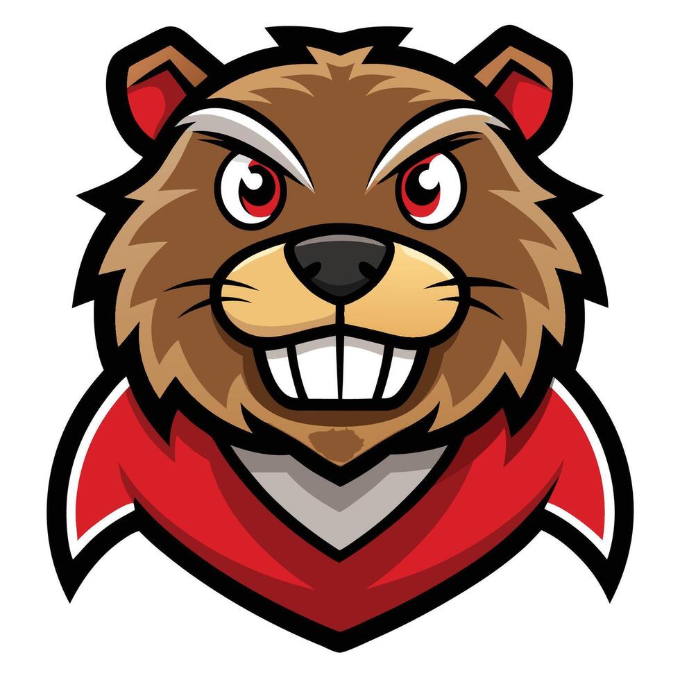 Adorable Beaver Mascot with Simplified Logo Design vector