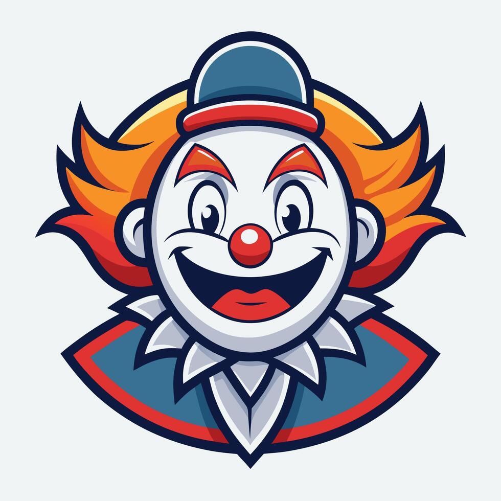 Charming Logo Illustration of an Amusing Clown Mascot Character vector