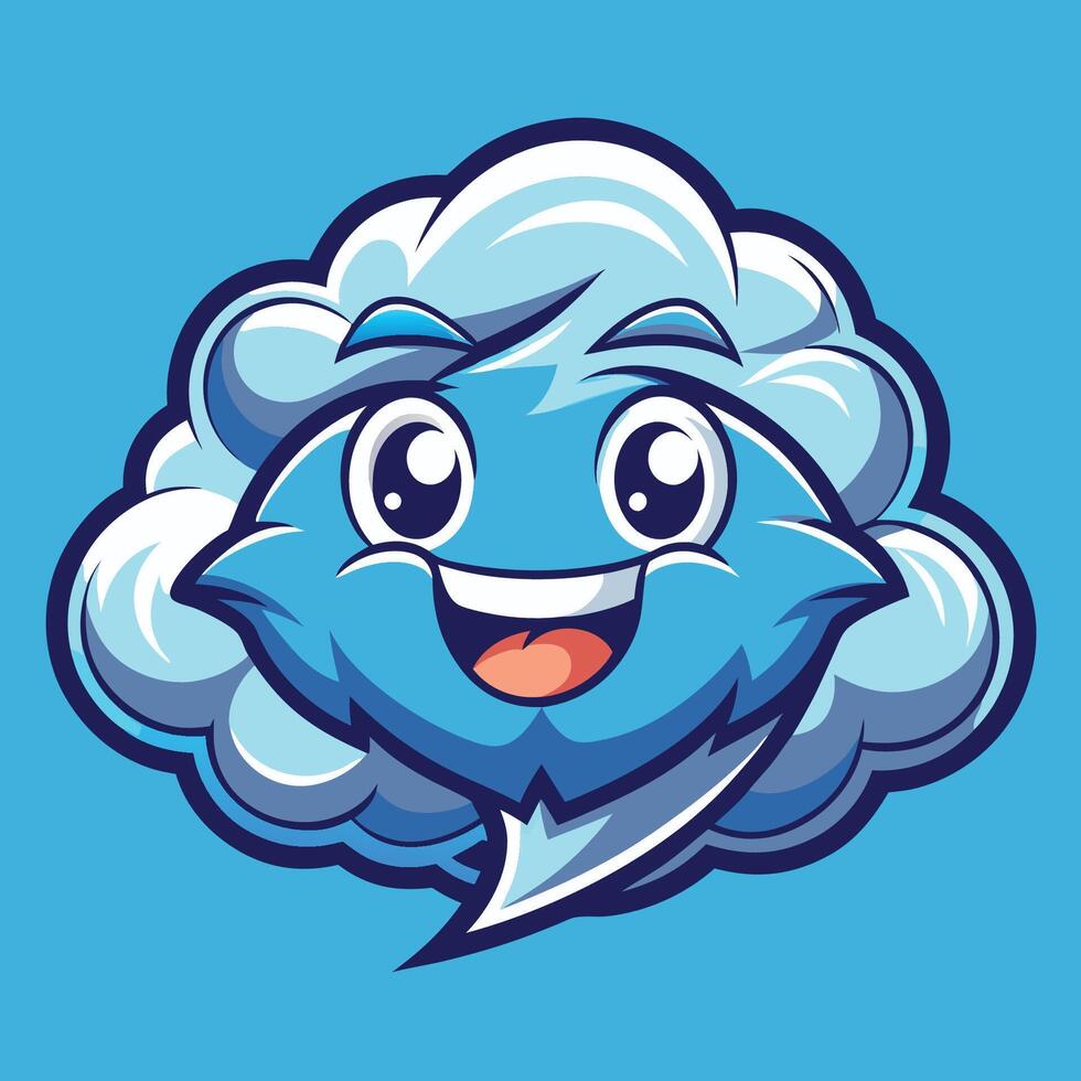 Cartoon Cloud Mascot with Logo Illustration vector