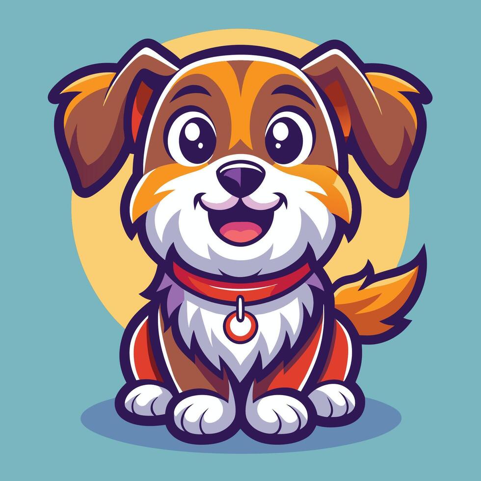 Heartwarming Logo Illustration of an Adorable Doggy Mascot Cartoon vector
