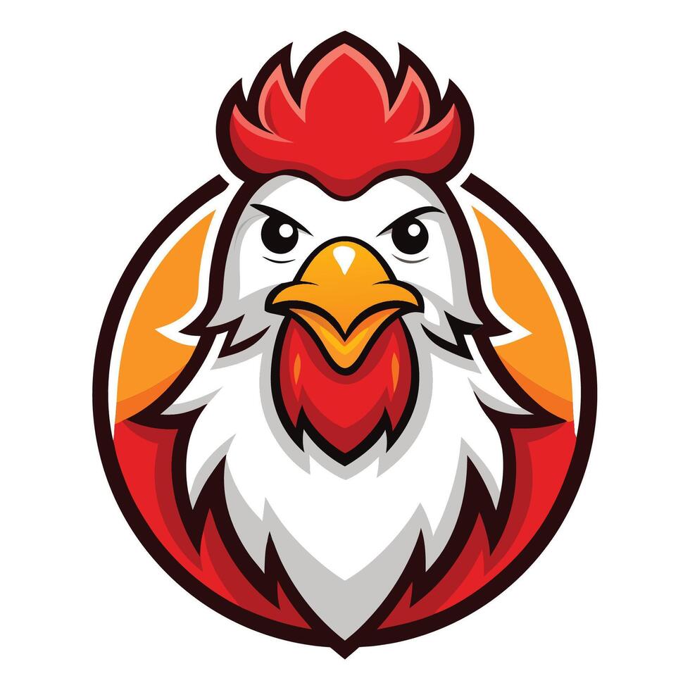 Illustration of a Cute and Simple Chicken Mascot Logo vector