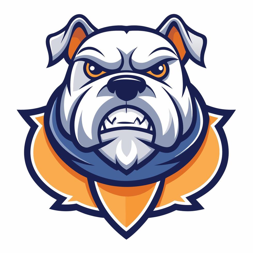 Simplified Logo Illustration Featuring a Resolute Bulldog Mascot vector