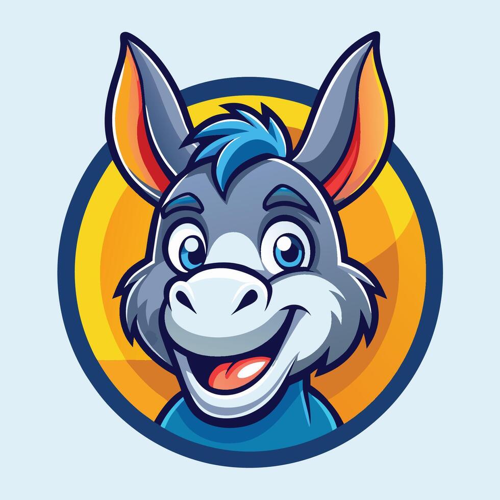 Adorable Donkey Mascot Cartoon Character Design for Logo and Branding vector