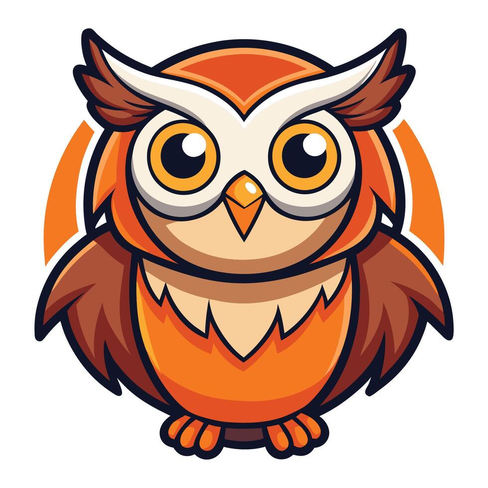 Adorable Cartoon Owl Mascot Illustration vector