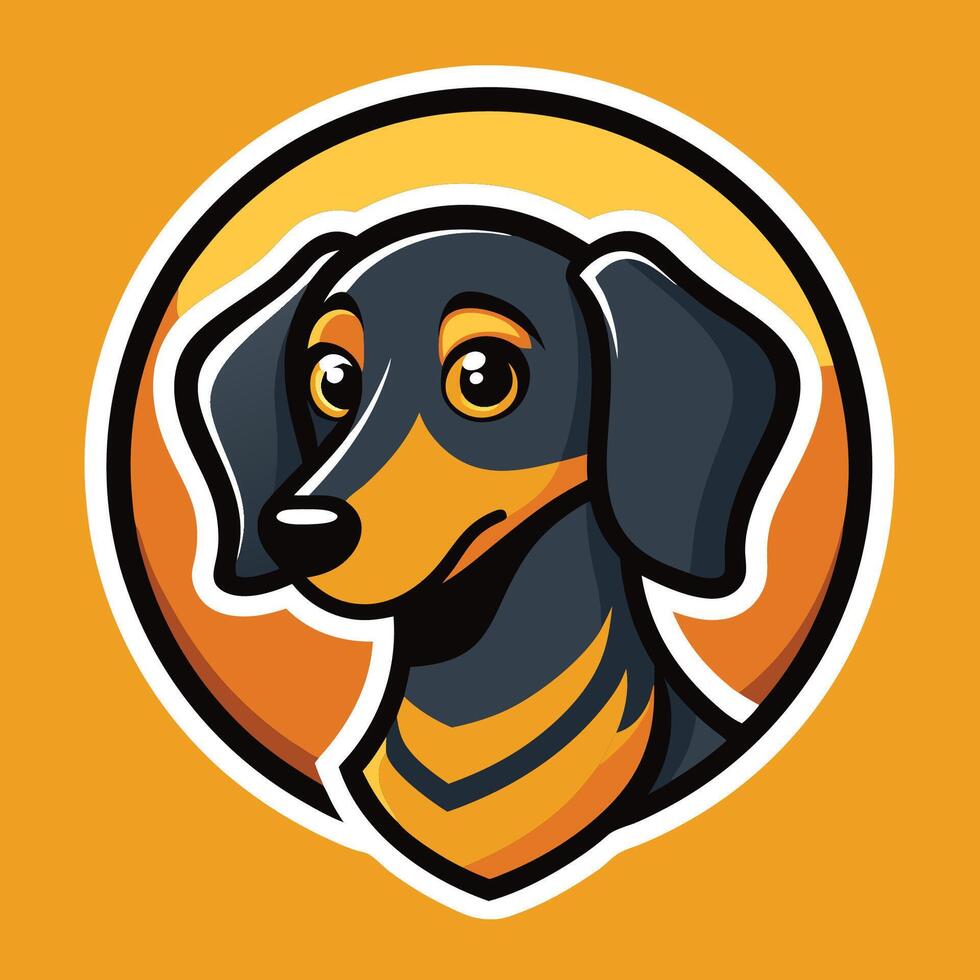 Minimalist Dog Mascot Illustration of a Dachshund vector