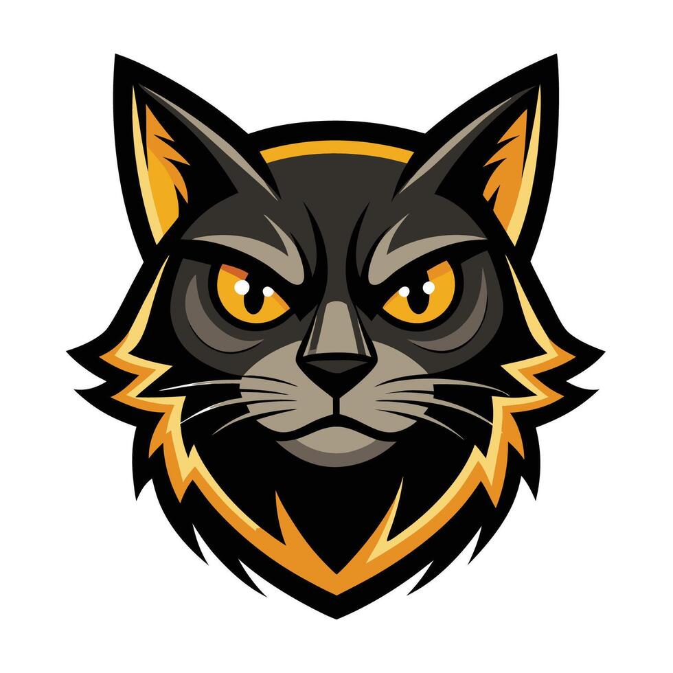 Minimalist Illustration of a Black Cat Mascot vector