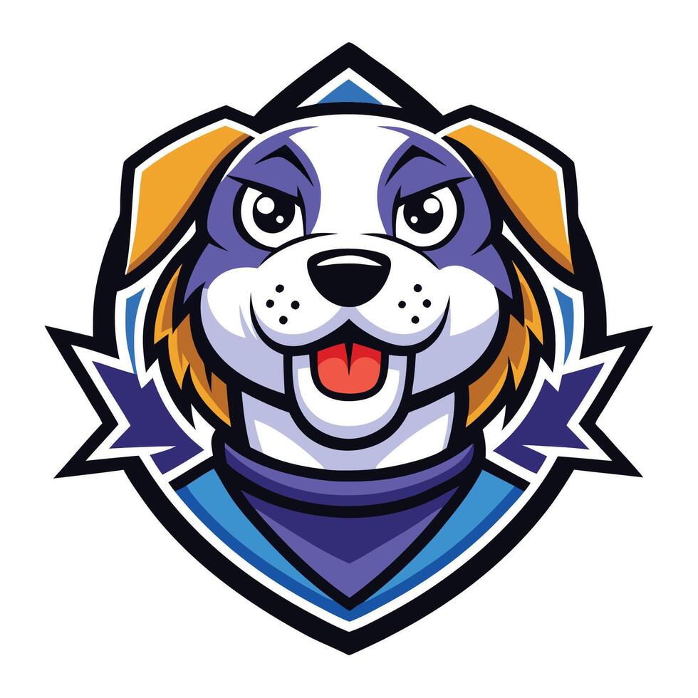 Cartoon Drawing of a Playful Brown and White Dog Mascot Character vector
