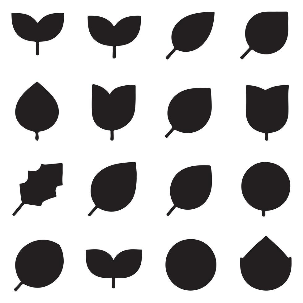 Unique Shape Silhouettes Leaf icons Logo in Modern Styles vector
