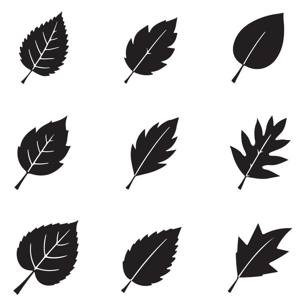 Unique Shape Silhouette Leaf icon Logo in Modern Styles vector
